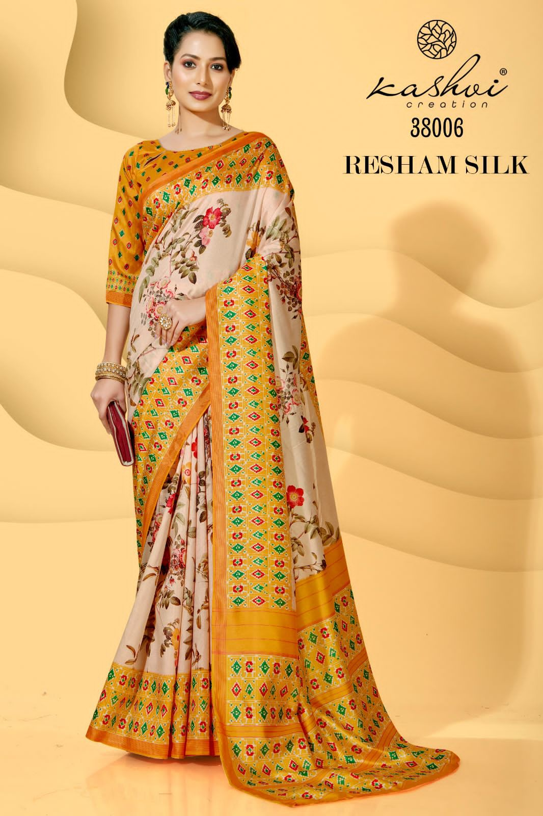 Kashvi Resham Silk 38001-38010 Wholesale Printed Sarees Catalog